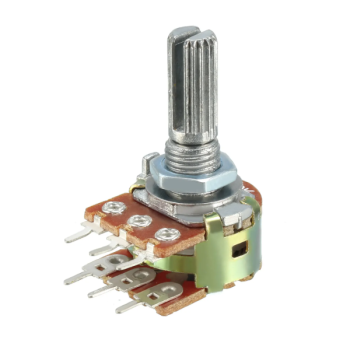 Potentiometer,Poti,1,k,Ohm,stereo,linear,klein,Steckachse,6,mm
